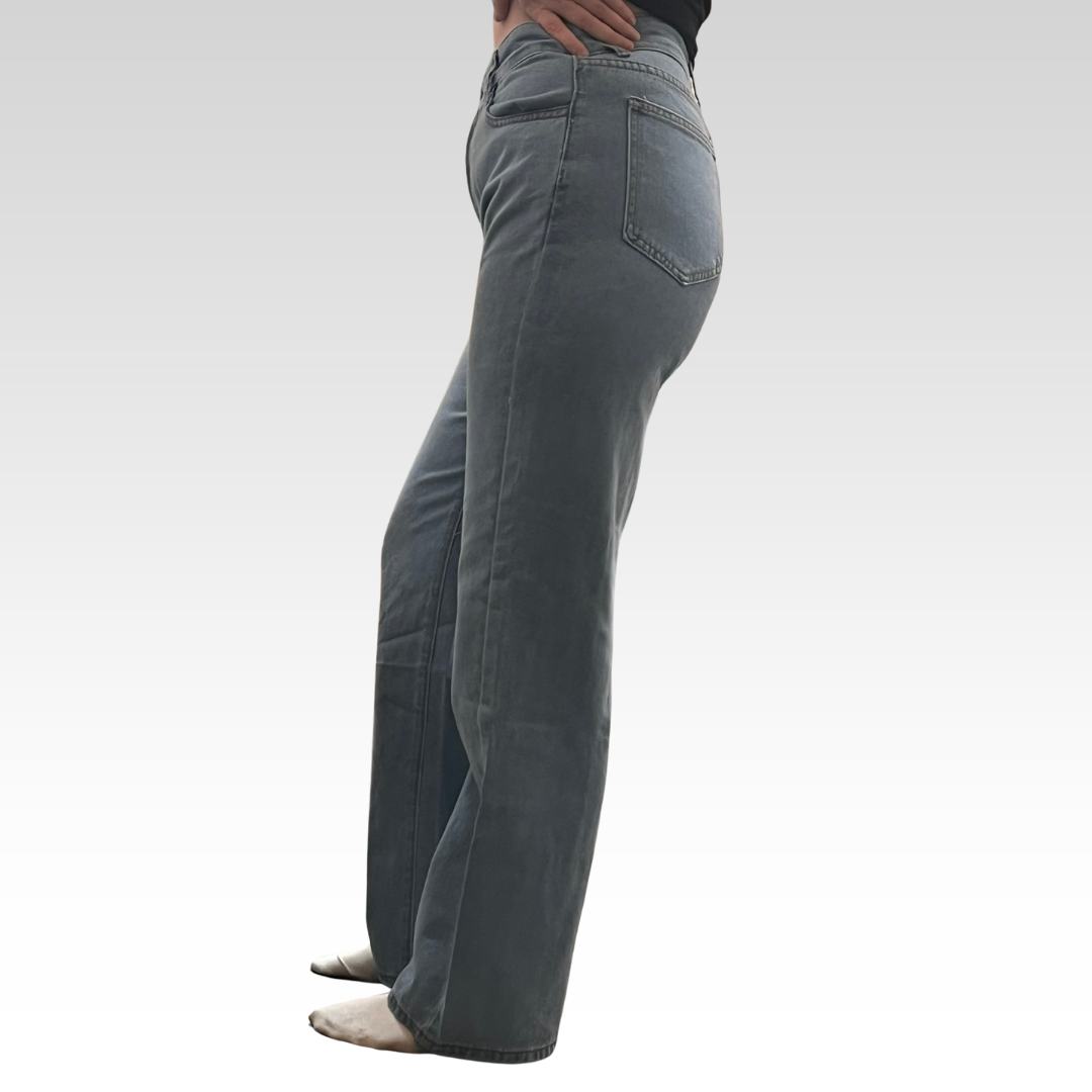 Regular High Waist Straight Blue Jeans