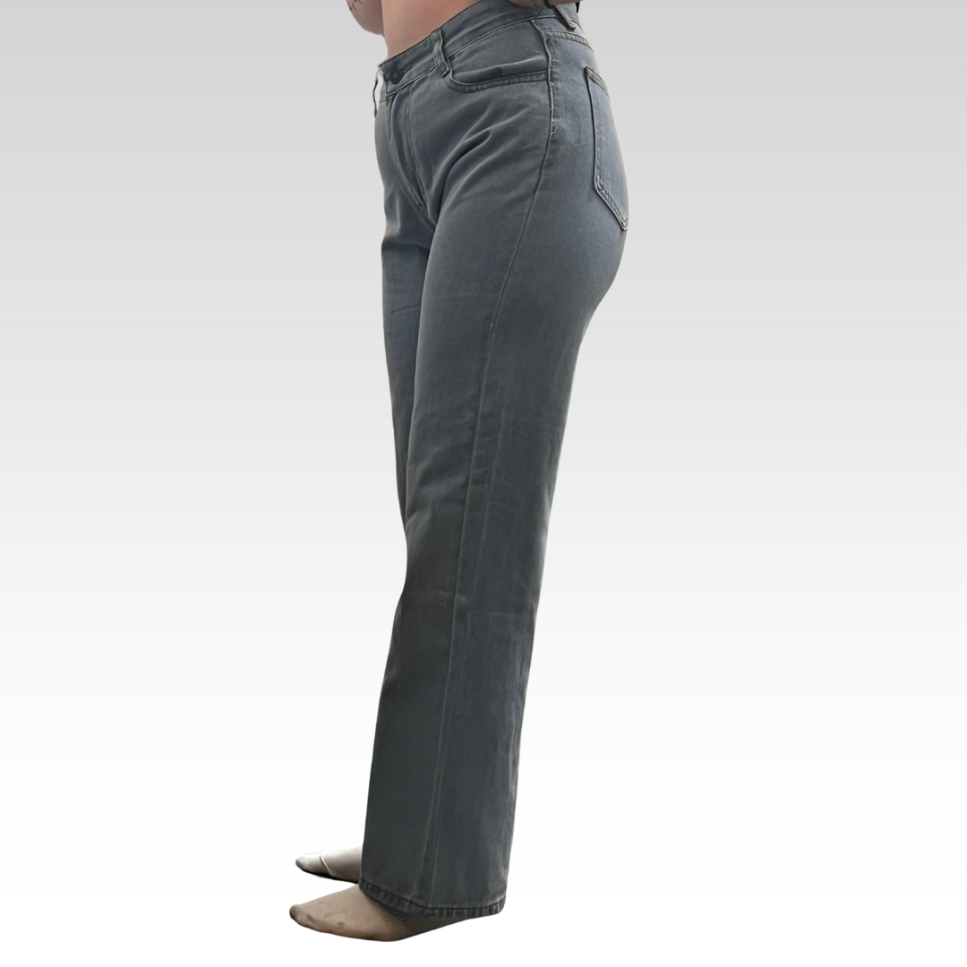 Regular High Waist Straight Blue Jeans