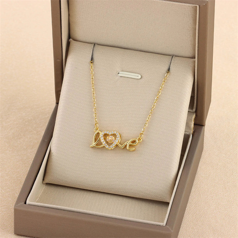 Gold Heartbeat Love Necklace