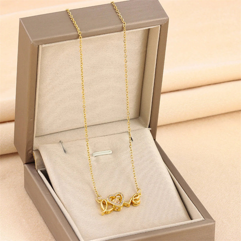 Gold Heartbeat Love Necklace