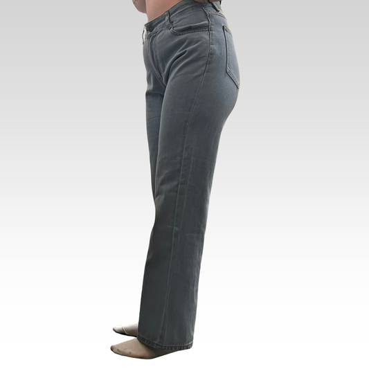Regular High Waist Straight Blue Jeans